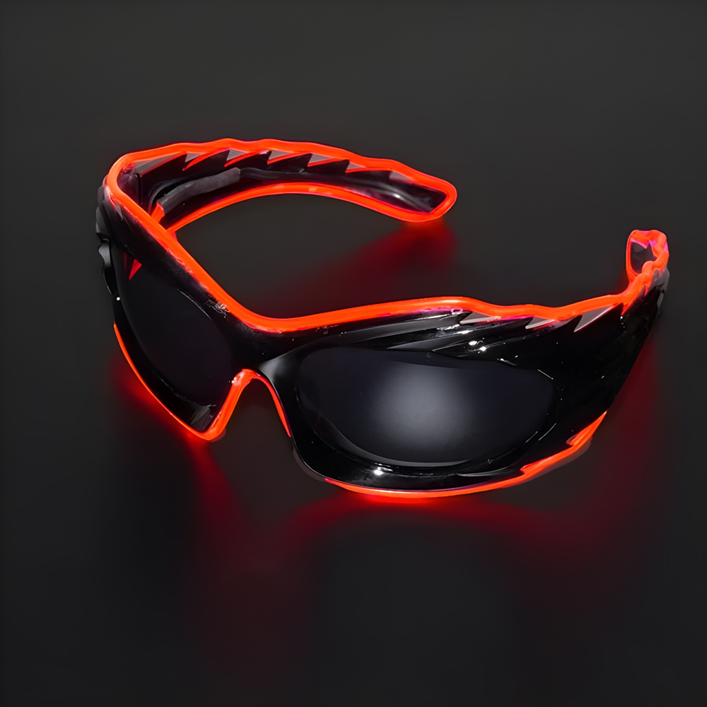 Europa y Estados Unidos transfronterizos fiesta LED gafas de luz de moda cyberpunk bungee línea de luz de sol gafas de sol de tecnología