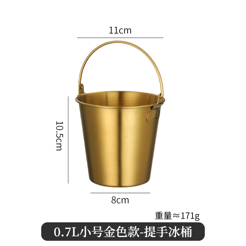 ステンレス製ビュッフェシーフードポータブルバケツレストラン韓国風フライドチキンフライドポテトスナックバケツバーアイスバケツアイスバケツ|undefined