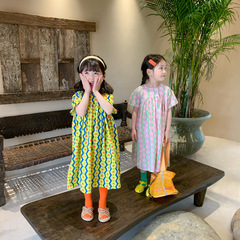 Children's Flower Dress Summer Girl Sweet Long Dress Children's Dress 3-8 Years Old Children's Clothing Dropshipping One Piece