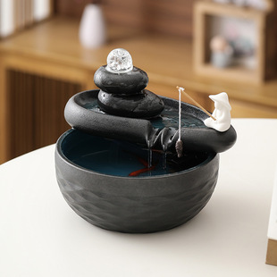 Sanshengshi Creative Water Ornaments Small Desktop Decorations Office Coffee Table Circulating Water Living Room Opening Gift