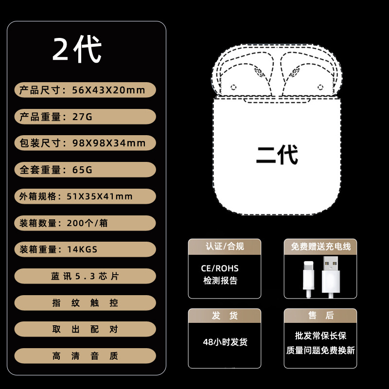 Auriculares Bluetooth Huaqiangbei de séptima generación, inalámbricos de alta calidad, nuevo modelo 2026, cómodos para uso prolongado, compatibles con Apple y Android, venta al por mayor.
