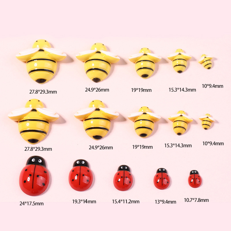 Resina accesorios de dibujos animados abeja tocado DIY accesorios de la joyería niños horquilla crema epoxi teléfono caso parche