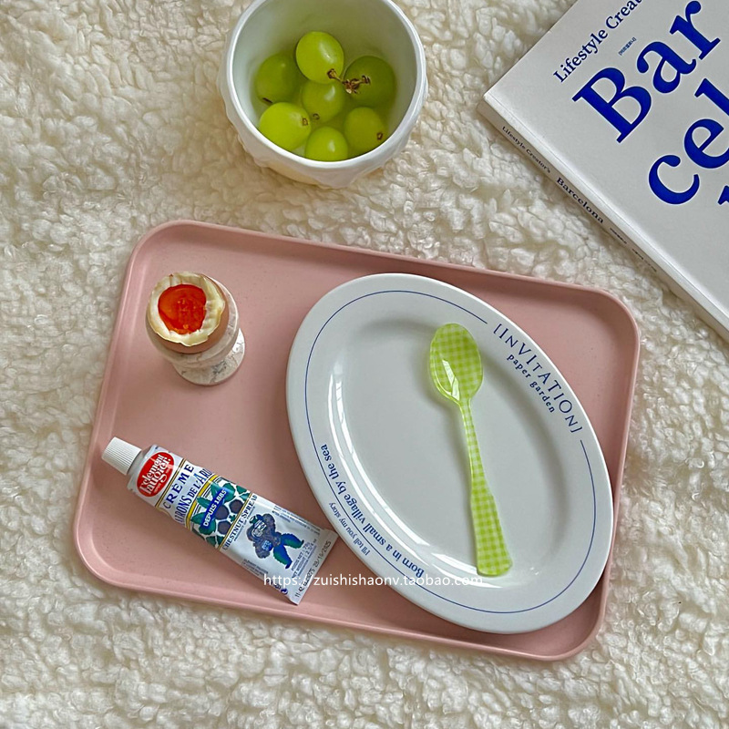 BB4C批發ins風小清新長方形杯子托盤水果盤餐盤家用收納盤咖