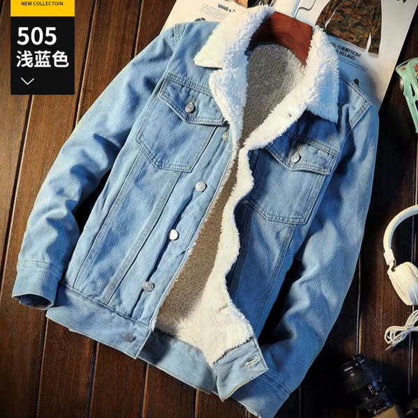 Velvet warm denim cotton down jacket