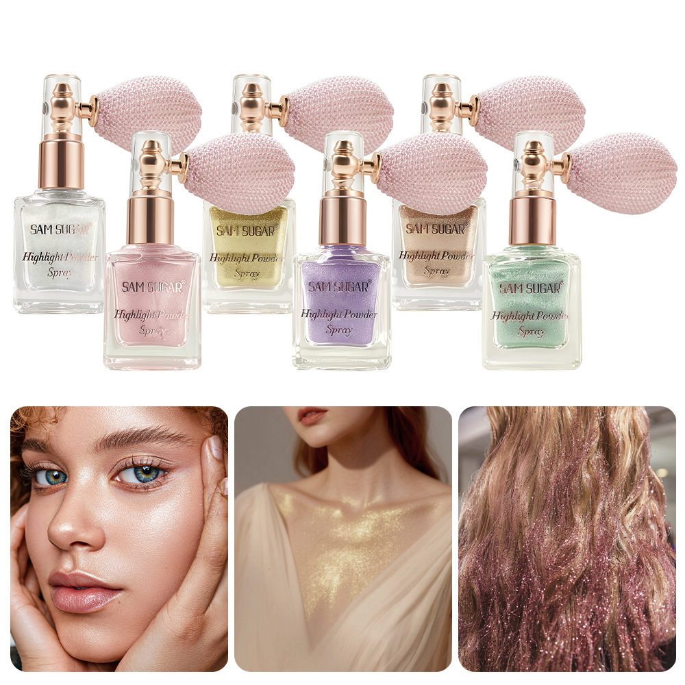 Cross-Border SAM SUGAR Highlighter Powder Spray Sparkling Body Highlight Contouring Shimmer Stage Makeup Glitter_voghion.com