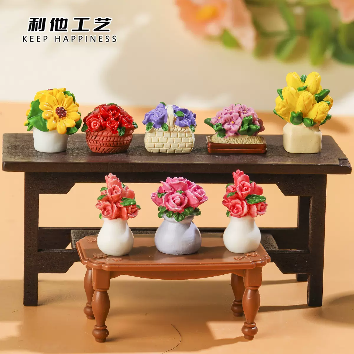 花盆栽造景微景观装饰品娃娃屋桌面车载小摆件奶油胶diy树脂配件