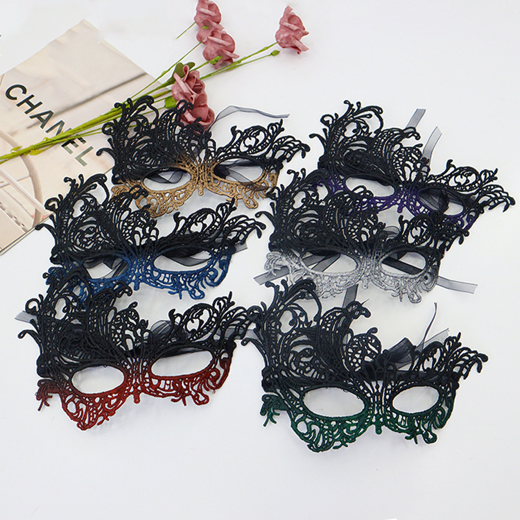 Máscaras de encaje de gradiente de alta calidad, máscaras de ojos sexy, props de baile de maquillaje, máscaras de fiesta de Halloween de Venecia