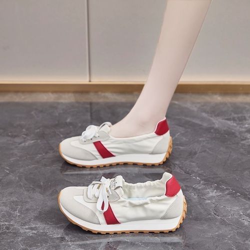 Asgar Women's Spring and Autumn Style Low-Top Sports Shoes with Soft Soles, Non-Binding and Matchable with Skirts, Dopamine White Sneakers, Trendy