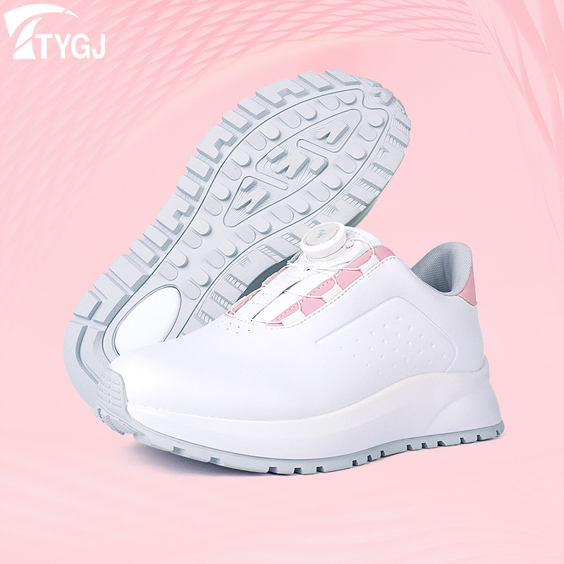 골프 여자 운동화 통기성 스포츠 레저 내마모성 미끄럼 방지 신발 노브 신발 사계절 낮은 높이 증가 여성 신발