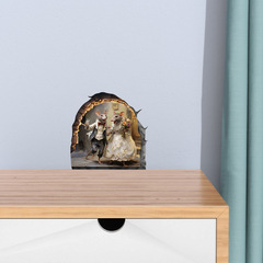 卡通情人節組合老鼠洞裝飾自粘牆貼臥室客廳轉角樓梯家居裝飾貼紙