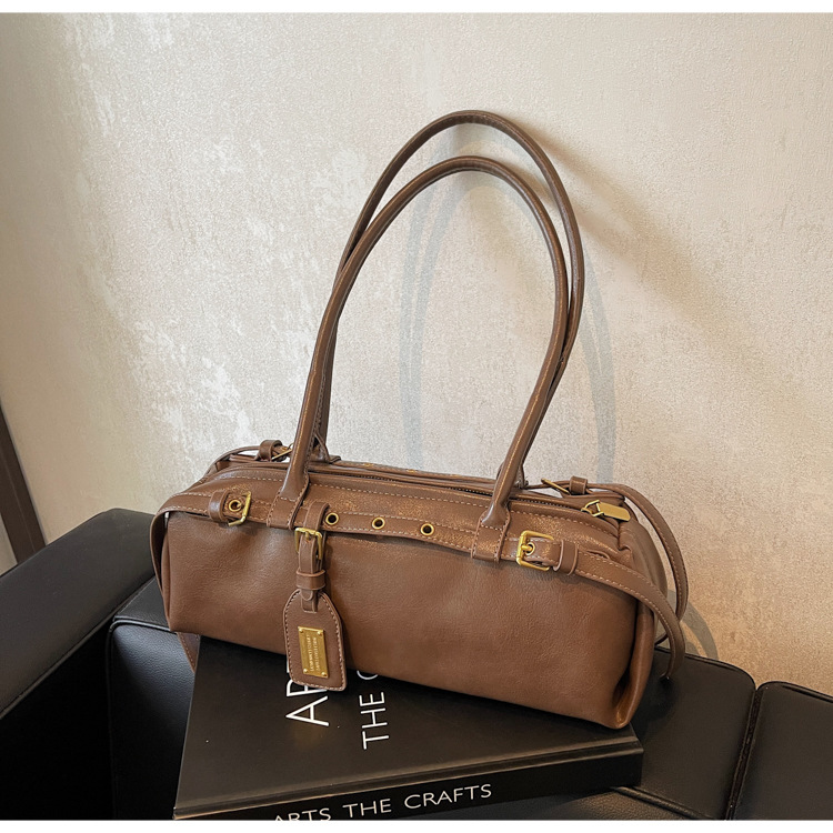 Vintage Bowling Tasche Damen Schultertasche Mit Großem Volumen_voghion.com