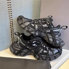 纯原批发正确字母巴黎3XL蜘蛛侠绑带老爹鞋男女厚底情侣运动鞋