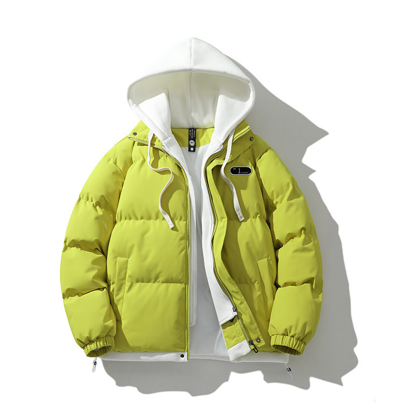 Falso de dos piezas de algodón hombre invierno 2023 nuevo suelto chaqueta de algodón de color caramelo chaqueta de algodón de invierno de hombre MD9999 image 7