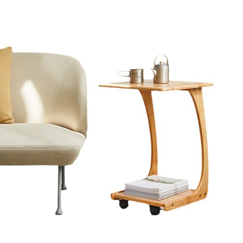Solid wood sofa side table small coffee table black walnut living room balcony small apartment side table movable minimalist modern corner table