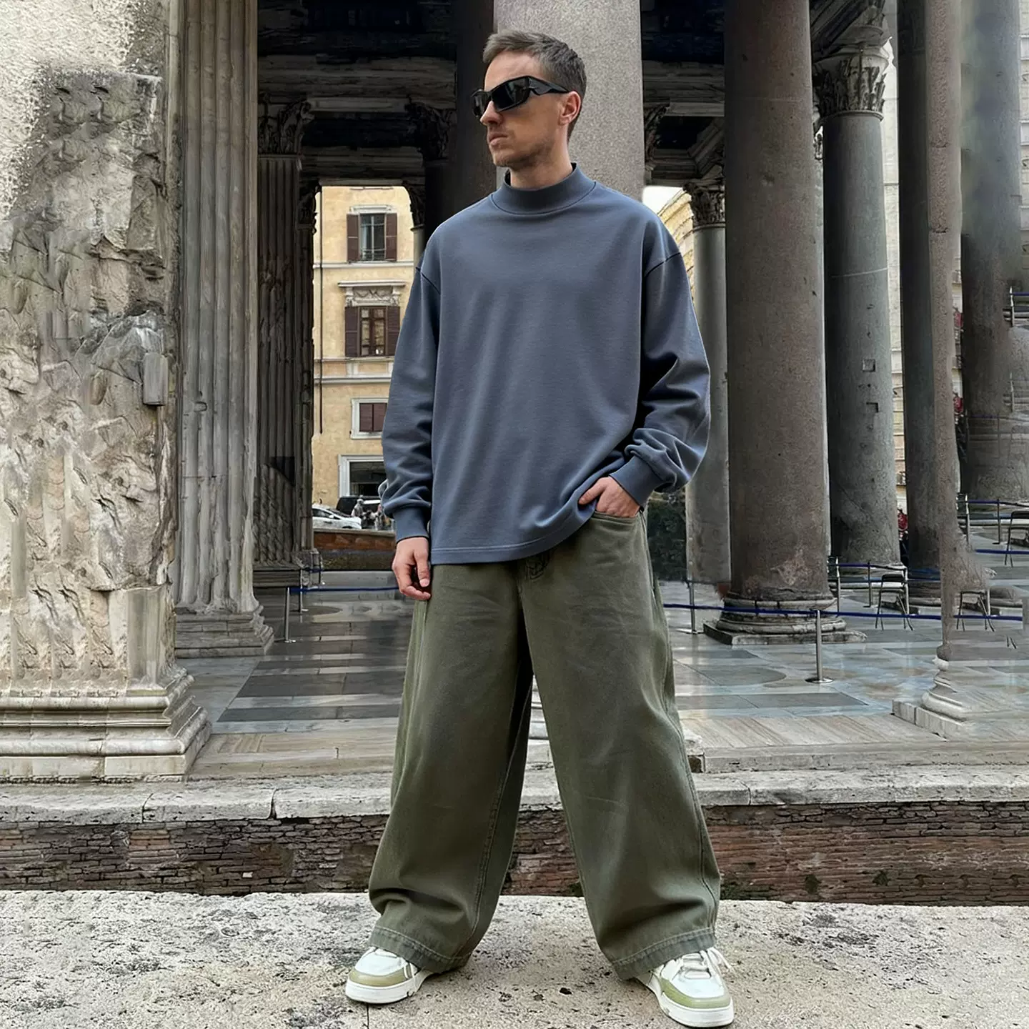 捷展男装|肤感双面小高领卫衣25秋季新品复古通勤抗菌打底衫长袖