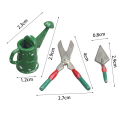 1:12 dollhouse dollhouse mini furniture garden scene green farm tool set kettle scissors shovel