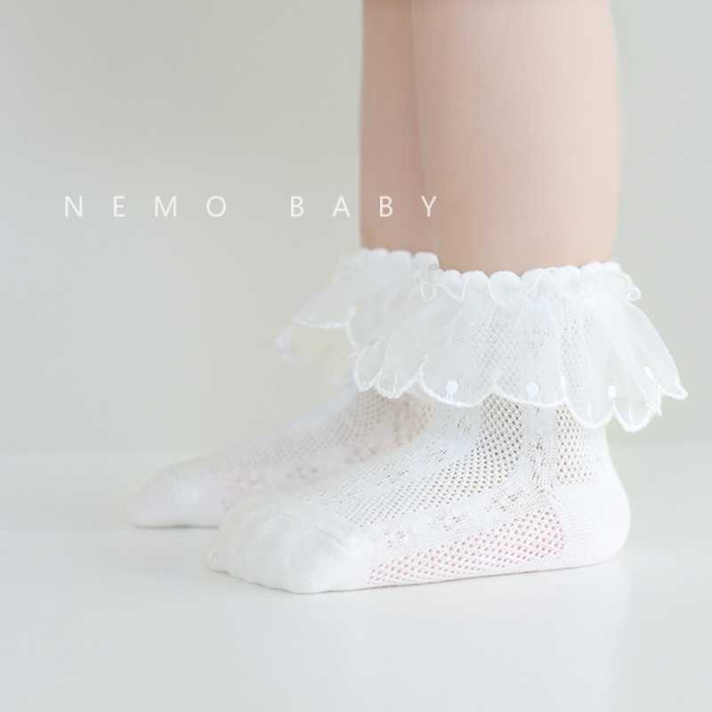Thin breathable children's lace socks girl's