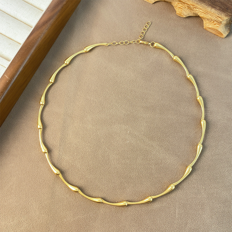 Kupfer 18 Karat Vergoldet Einfacher Stil Geometrisch Ohrringe Halskette display picture 7