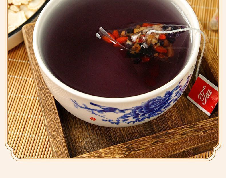 Ginseng Mulberry Goji Tea Blend 20 Triangle Tea Bags Independent Packaging Daily Wellness Brew quality and texture