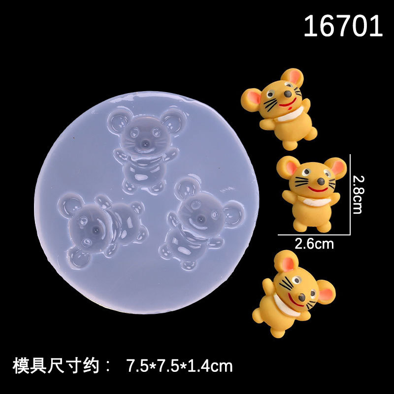 Espejo ratón unicornio forma epoxi molde de silicona creativo DIY teléfono móvil Shell parche llavero accesorios Decoración