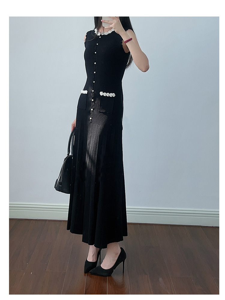 Summer elegant fashionable knitted dress sleevless