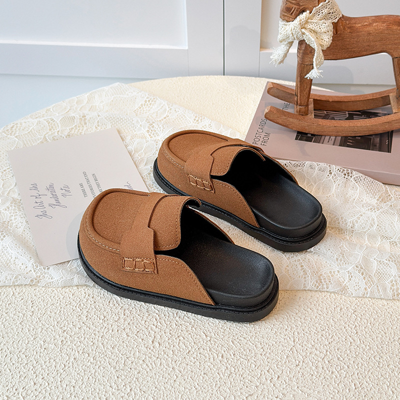 Children's Toe-Toe Slippers 2025 Summer New Style Little Girls' Fashionable Outer Wear Slip-On Sandals Baby Shoes