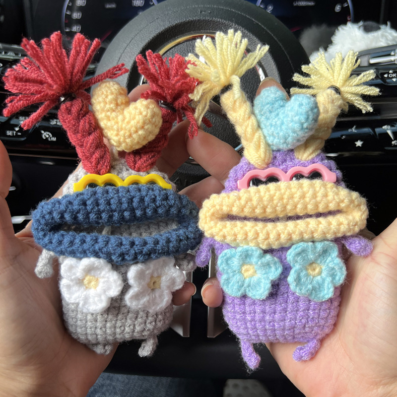 Cartoon Car Key Protective Cover Cosmetics Bag Woolen Knitted Finished Product Pull-Out Battery Car Remote Control Key Cover Cartoon Car Key Protective Cover Cosmetics Bag Woolen Knitted Finished Product Pull-Out Battery Car Remote Control Key Cover