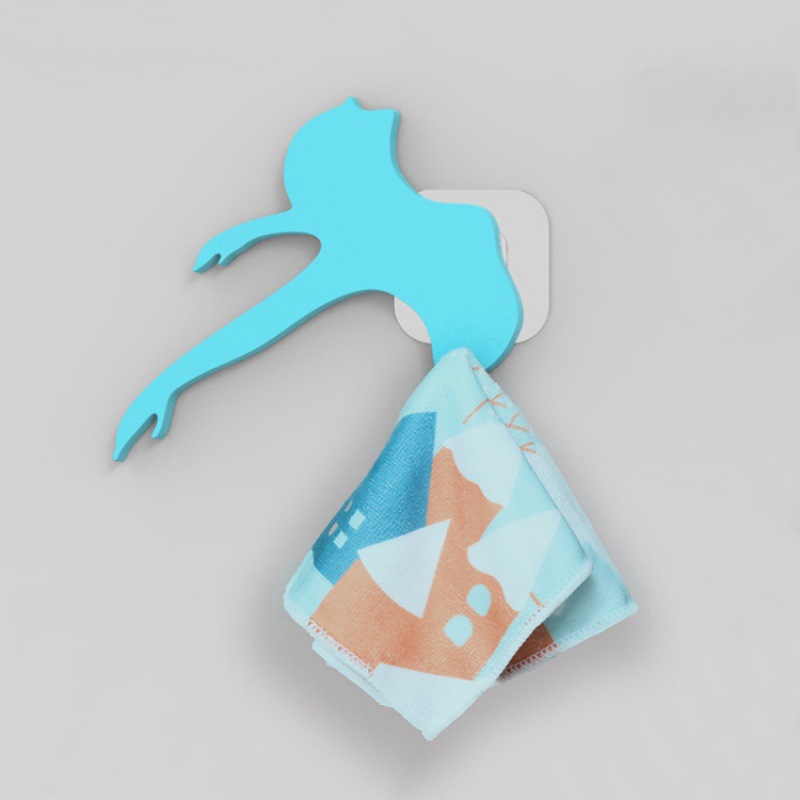 Creative Ballet Rag Hook Kitchen Toilet Cleaning Cloth Hook Bathroom Bath Towel Hanger 3A2119