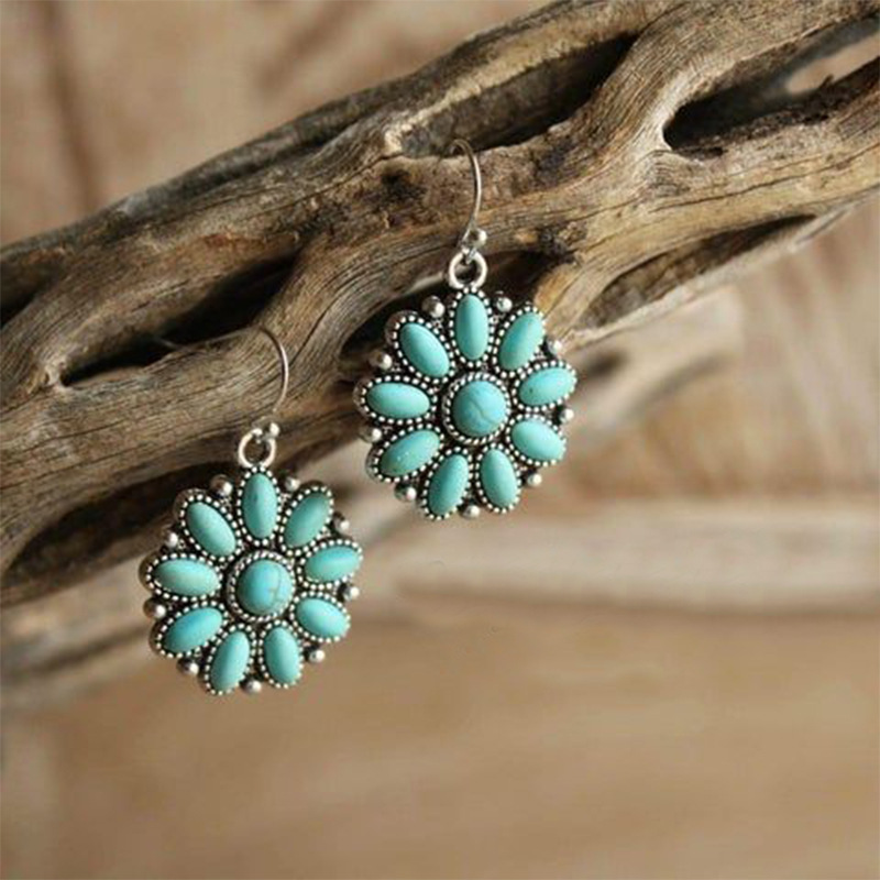 Turquoise Flower Earrings