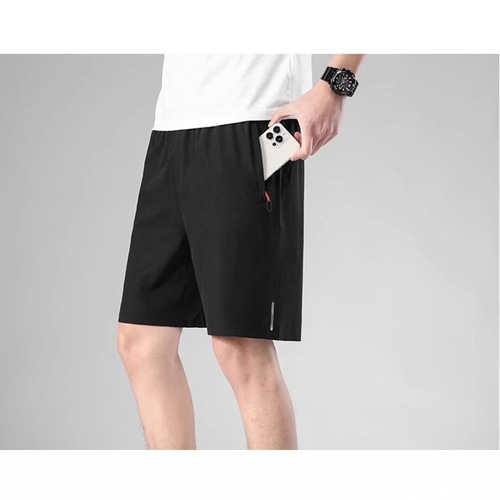 New summer men's shorts, thin ice silk quick-drying shorts, men's sports quarter shorts, loose breathable beach pants