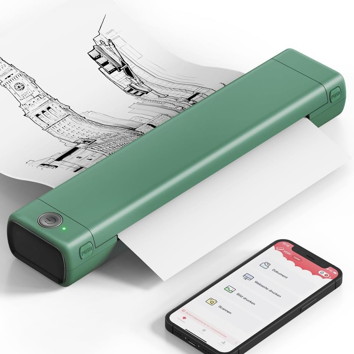 M03AS Impresora incorrecta de impresión Xiansen Versión en el extranjero del teléfono móvil Bluetooth Conexión sin tinta Máquina doméstica para estudiantes de 300DPI