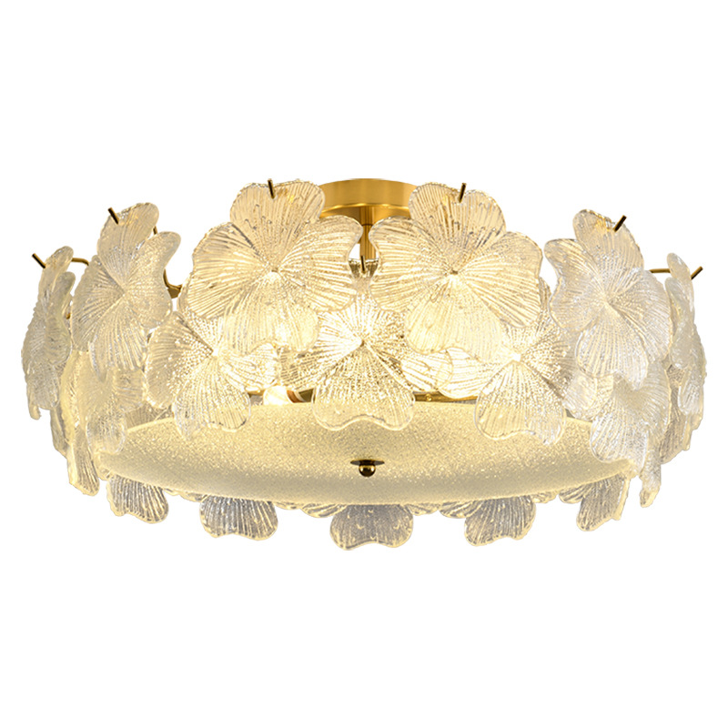 [Seleccionado cuidadosamente] Lámpara de techo francesa, luz de lujo, lámpara de dormitorio de cristal, sala de estudio atmosférica, dormitorio principal, lámpara Zhongshan 413L