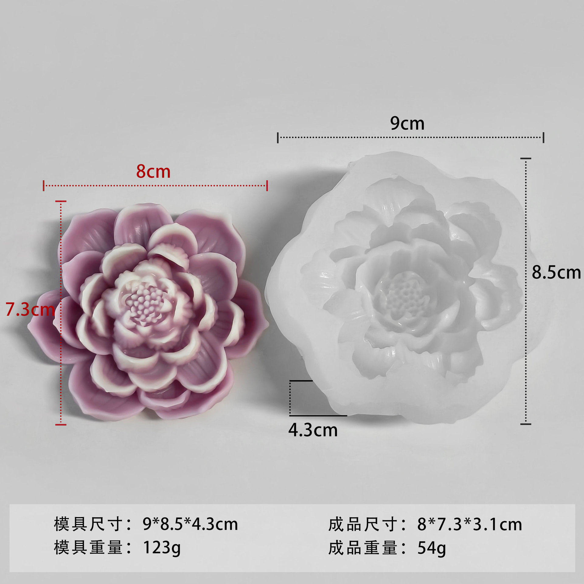 Jiahuimei Lotus Pastel Pudín Molde para hornear Diy Molde de regla de vela de aromaterapia de flores tridimensional