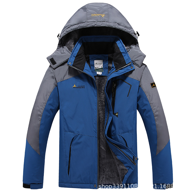 Invierno al aire libre de los hombres más tamaño chaqueta forrada de lana de las mujeres engrosada a prueba de viento resistente al frío cálido montañismo ropa de pesca hombres