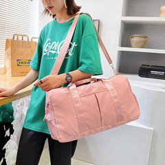Designer Logo Fashion Women's Sports Fitness Bag Women's Yoga Bag Dry Wet Separation Shoe Pocket Single Shoulder Hand Carry Large Capacity Travel Bag