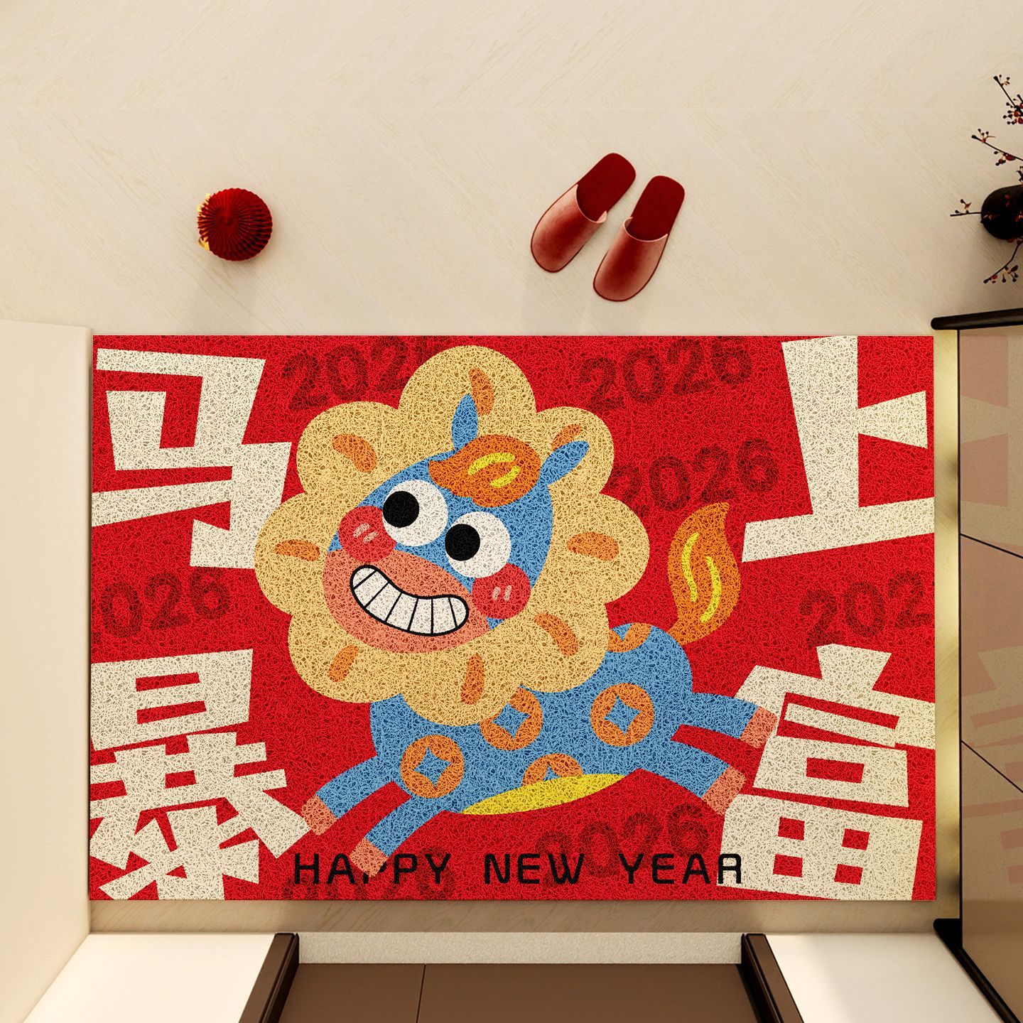 Halkfri dörrmatta av öglefiber för entrén_voghion.com