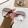 Metal fashionable sunglasses, face blush, glasses, new collection, European style, internet celebrity