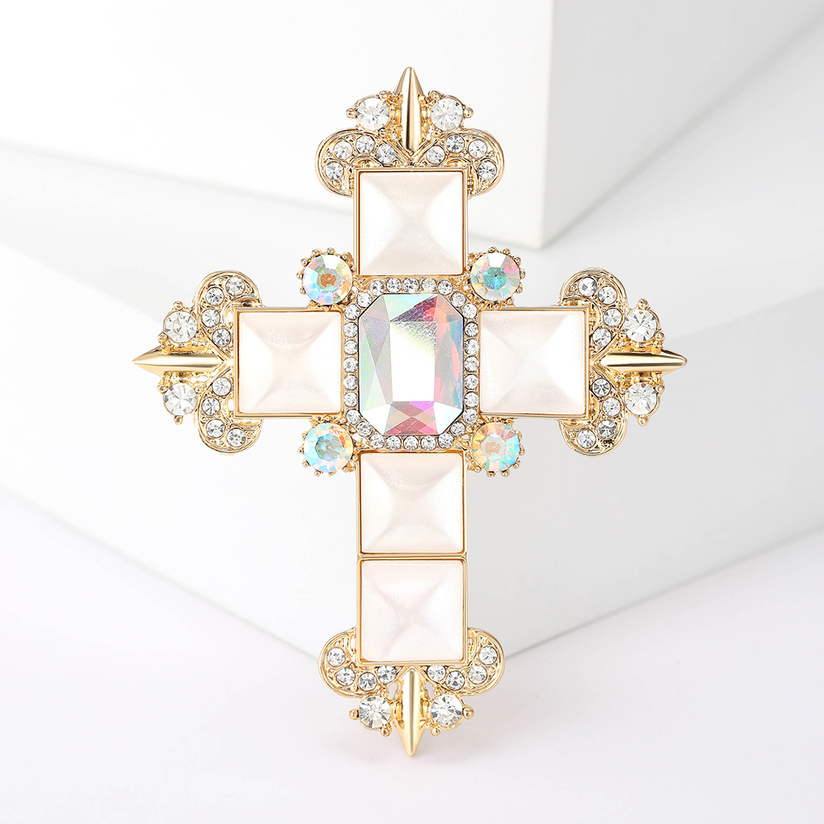 Casual Lady Simple Style Pin Cross Alloy Women's Brooches display picture 4