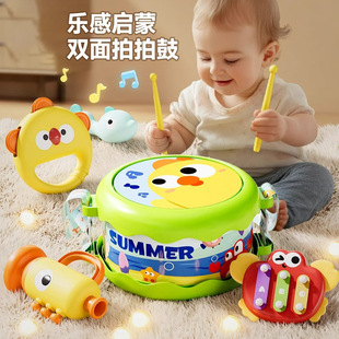 Children's Drum Toy Early Education Percussion Instrument Baby Hand Drum Kindergarten Educational Hands-On Enlightenment Toy Gift