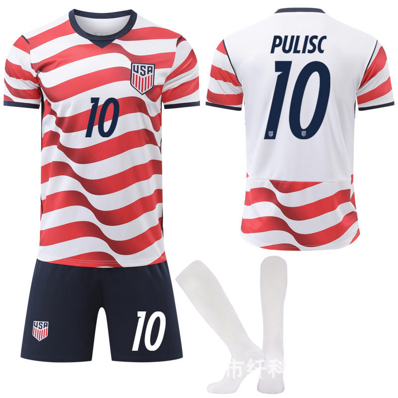 2627 Usa-Canada-Mexico World Cup Football Jersey No. 10 Pulisic No. 8 Mckenny Usa Team Home Kit 2627 Usa-Canada-Mexico World Cup Football Jersey No. 10 Pulisic No. 8 Mckenny Usa Team Home Kit