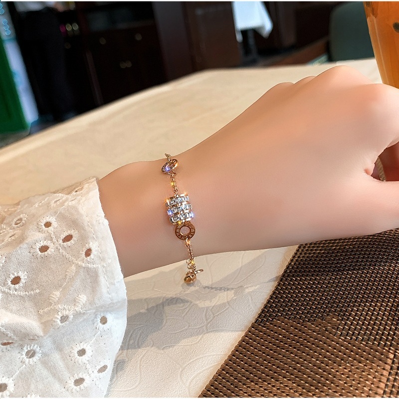 Slim Waist Titanium Steel Bead Bracelet, Fortune Bead Bracelet, 18K Rose Gold Trendy Handmade Jewelry Bracelet, Popular Online