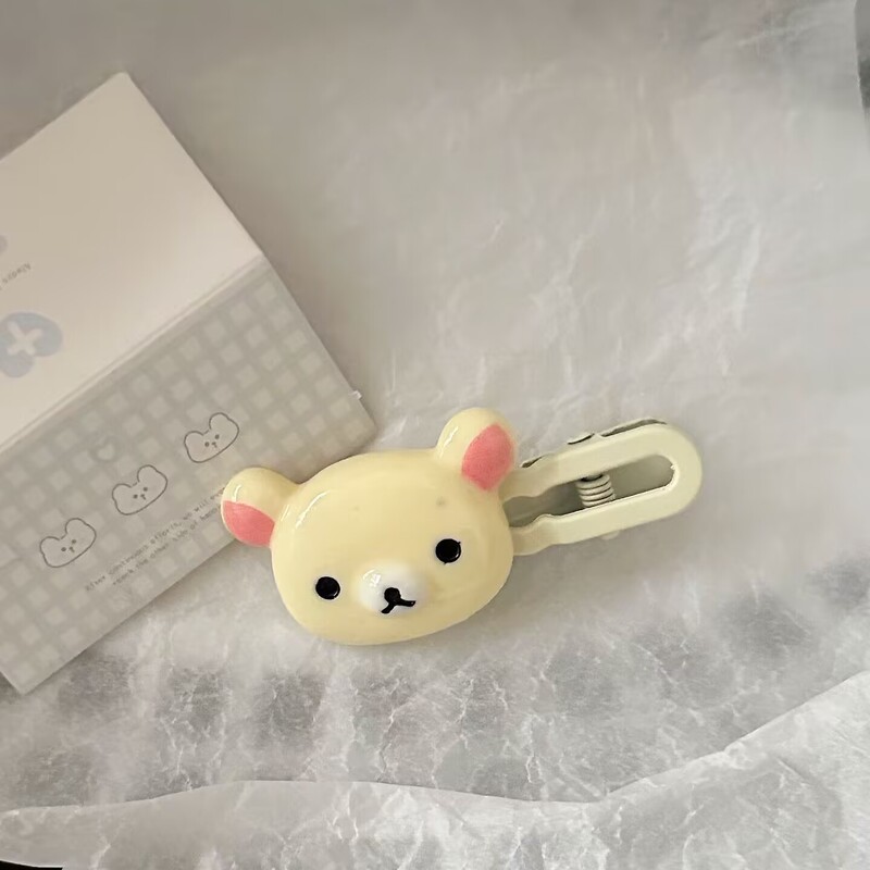 カレッジスタイル エンジョイベア かわいい 尖った口クリップ 前髪クリップ サイドクリップ ガールハート 尖った口クリップ 学生ヘアアクセサリー 女性用|undefined