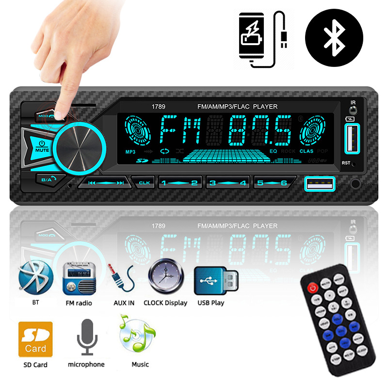 12V Single-Cylinder Short Mp3 Fm Radio Car Dual Bluetooth USB Player Mobile Phone Intelligent Positioning to Find the Car