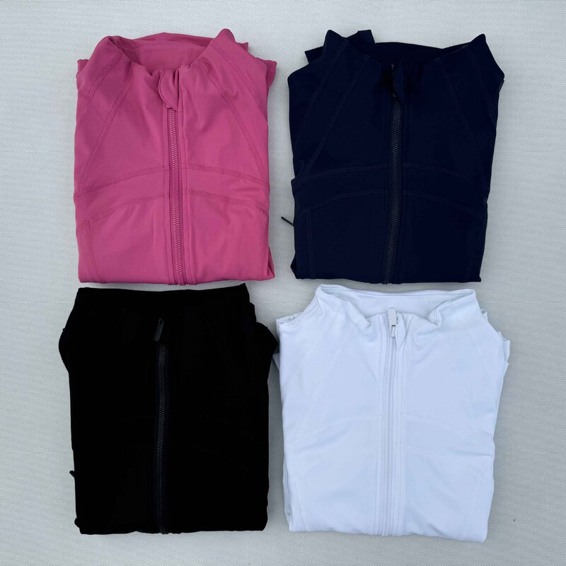 Lulu Women's Yoga Sports Jacket Outdoor Commuting Casual Women's Top Stand Collar Slim Zipper Jacket Quick-Drying