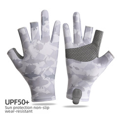 夏季戶外釣魚手套男士冰絲防曬透氣騎行防滑耐磨漏指路亞半指手套