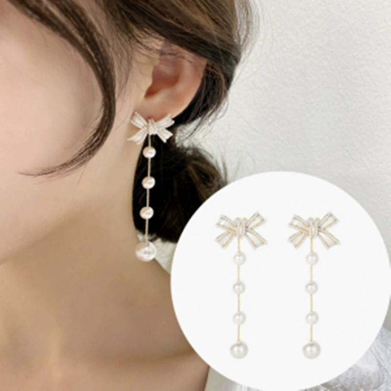 Silver needle, earrings from pearl, silver 925 sample, flowered, internet celebrity