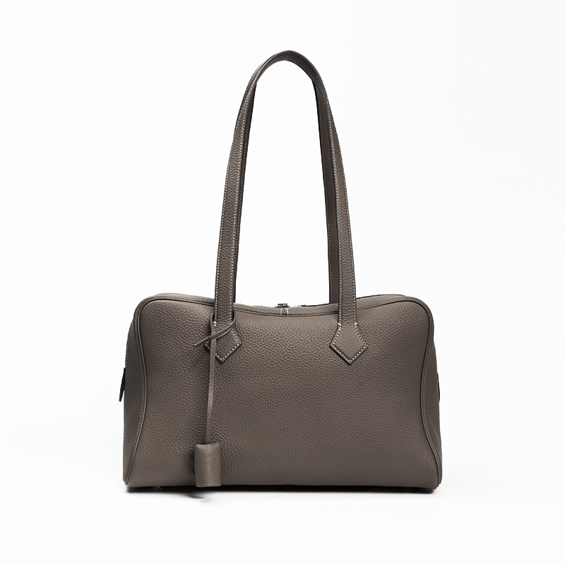 Luxury TC Top Grain Leather Victoria Bag - Versatile Crossbody Commuter Bag, Genuine Leather Women's Boston Pillow Bag - Thumbnail 3