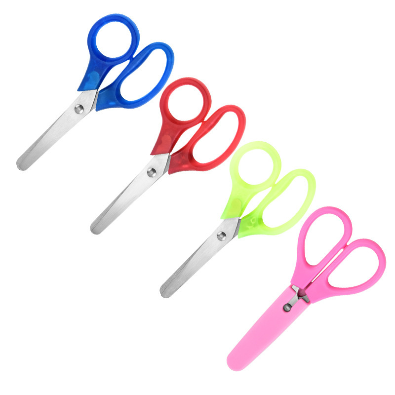Papelería infantil tijeras tijeras de oficina tijeras de estudiantes tijeras de papel para niños pequeños tijeras de cabeza redonda