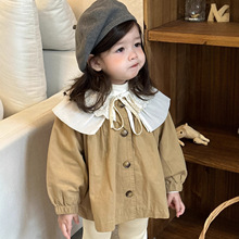 韩版童装新款儿童服装2025秋冬新品女童风衣加厚打底裤套装