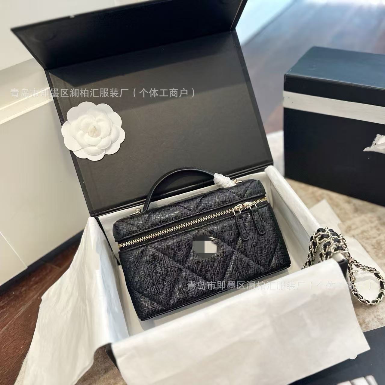 Star Lp Lunch Box Bag 25C Quilted Chain Satchel Box Cosmetic Bag Cowhide Material Fashionable Shoulder Crossbody Bag